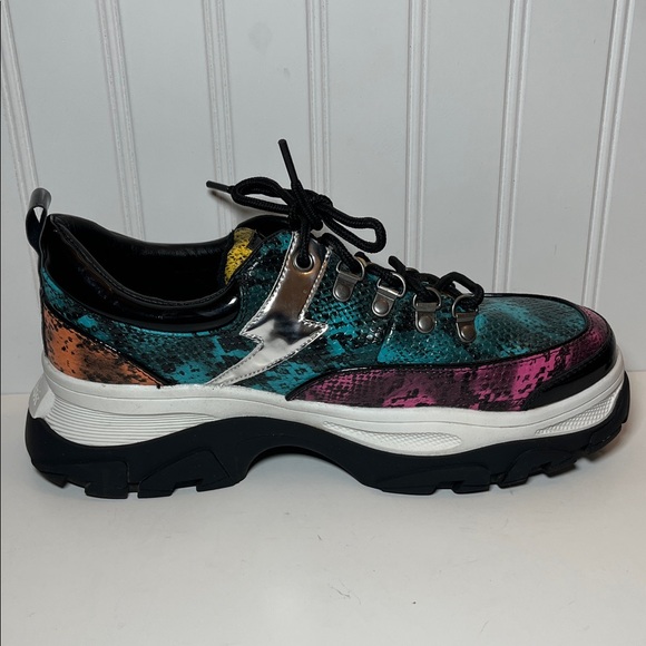 Punkrose by Skechers Air-Cooled Memory Foam Python Platform Women's Sneakers - Picture 5 of 9